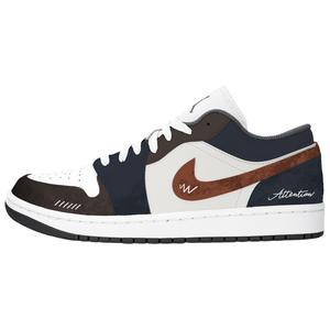 Jordan Air 1 устойчивые к истиранию низкие баскетбольные кроссовки Unisex Brown