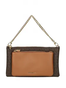 Сумка-цепочка с монограммой Michael Michael Kors, коричневый