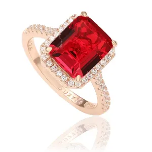 Кольцо Suzy Levian из стерлингового серебра с крупным кубическим цирконием изумрудной огранки Suzy Levian New York, red