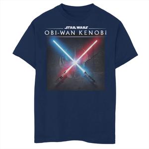 Футболка с изображением красного светового меча и синего светового меча «Оби-Ван Кеноби» для мальчиков 8–20 лет Licensed Character