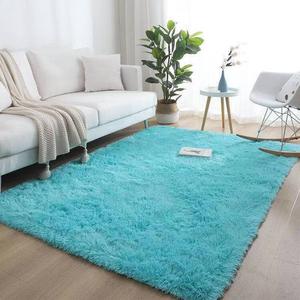 Budis Ковер 140х200 см для гостиной/спальни в скандинавском стиле, узелковый, толстый, небесно-голубой