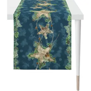 Дорожка на стол 9531 ЗИМНЯЯ СКАЗКА, Рождественский декор, Рождество Цифровая печать Apelt, синий/зеленый/мультиколор