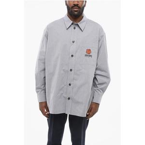 Рубашка Popeline FLOWER CREST с нагрудным карманом Kenzo, Light Blue