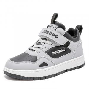 Амортизирующие устойчивые к истиранию легкие водонепроницаемые нескользящие кроссовки для скейтбординга kids' BOBDOG, HEB-121 черный серый[High-Top Thin Cotton]