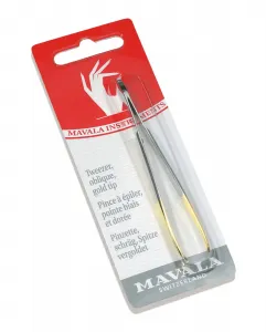 Диагональные пинцет для эпиляции с золотым наконечником Mavala