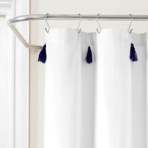 Пышный декор в стиле бохо с кисточками и полосками, пряжа, занавеска для душа Lush Decor, цвет Neutral