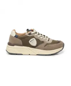 Кроссовки с контрастным коричнево-бежевым материалом Blauer, мультиколор