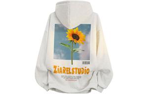 Толстовка Unisex Hooded Moderate Heavyweight ZIAREL, белый heather серый