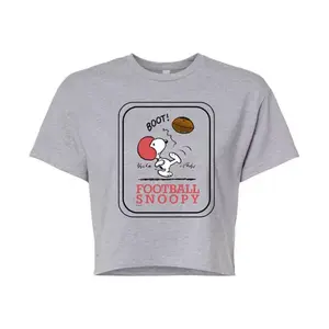 Укороченная футболка с изображением Снупи в стиле «Арахис» от Juniors Licensed Character, серый