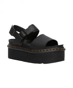 Кожаные босоножки на платформе Dr. Martens, черный