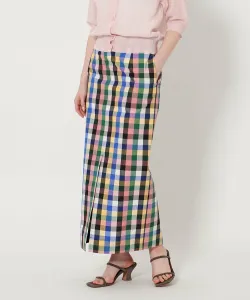 Клетчатая облегающая макси-юбка United Arrows, цвет Other 1