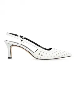 Кожаные туфли-лодочки Alora с ремешком на пятке и люверсами Michael Kors, белый