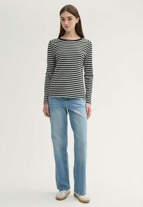 Топ с длинными рукавами GESTREIFTES TOM TAILOR DENIM, черный