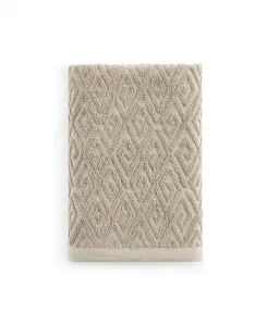 Полотенце для умывания с однородным рисунком «Лабиринт» John Robshaw, песочный