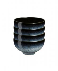 Набор из 4 рисовых мисок Halo Denby, цвет black/blue