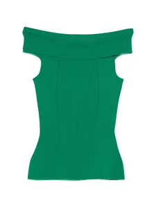 Трикотажный топ с открытыми плечами Givenchy, зеленый