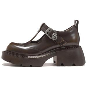 VITTORIO VENTURA Женские туфли Мэри Джейн на массивном каблуке коричневые, цвет Brown