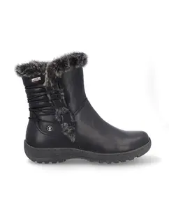 Женские водонепроницаемые кожаные ботильоны с верхом из меха и застежкой-молнией Coronel Tapiocca, черный