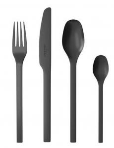 Набор столовых приборов Villeroy & Boch Manufacture Rock, 16 предметов. из черной нержавеющей стали, черный