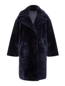 Элегантное пальто прямого кроя с широкими лацканами синего цвета. Mavi Jeans