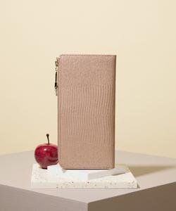 Длинный кошелек TOPKAPI/(W) из итальянской кожи с тиснением под ящерицу, большой молнией и боковым отделением от LUCIA.