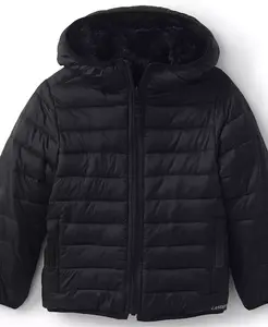 Детская утепленная куртка-флиска с двусторонним дизайном для девочек Lands' End, черный