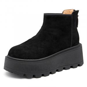 Hong Kong GP Platform осенне-зимние утепленные противоскользящие короткие British Style снежные ботинки women's Georgina Goodman, черный