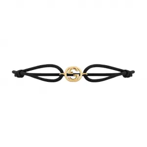 Браслет с подвеской Interlocking 18k GUCCI, черный/золото