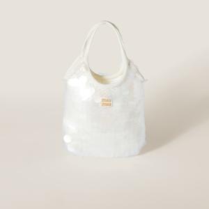 Сетчатая сумка с пайетками Ivy Miu Miu, белый