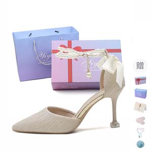 Take the Qin Женские туфли на тонком каблуке 8,5 см экрю [подарочный набор] (с подарком), цвет Ecru[Gift Box Set](Gift Included)