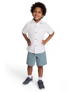 Детский комплект для мальчиков: рубашка с текстурой "добби" на пуговицах и шорты из твила (2 предмета) Calvin Klein