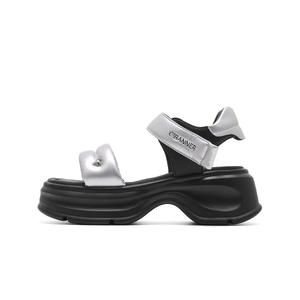 Сандалии с одним ремешком на среднем каблуке для женщин C°BANNER, Silver