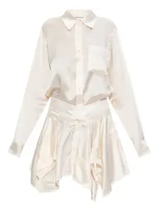 Шелковое платье миди Alexander Wang, нейтральный