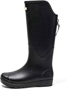 Унисекс высокие водонепроницаемые дождевые ботинки с плюшевой подкладкой, нескользящие резиновые ботинки для походов, велоспорта и зимней воды (Бежевый, 7) Clingre Boutique Shop