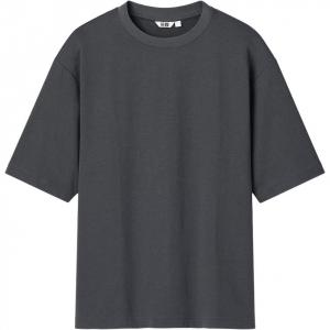 Футболка с рукавом дроп-шоулдер женская UNIQLO, серый