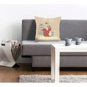 Декоративная подушка queence Jona с милой белкой Queence, Braun + bedruckt