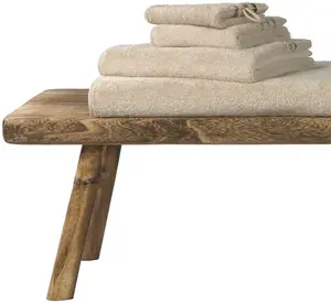 Полотенца для рук Schiesser "Skyline Color из 100% хлопка с элегантной полосатой каймой", (набор, 4 шт.), MADE IN GREEN by OEKO-TEX 50х100 см (4 шт.), цвет Sand