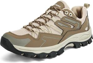 Мужские походные ботинки на шнуровке, модные и удобные спортивные кроссовки, дышащие трекинговые кроссовки, рабочая обувь с поддержкой свода стопы, кроссовки для бега по пересеченной местности Generic, коричневый