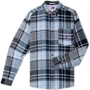 Tommy Hilfiger Рубашка мужская синяя черная клетка