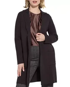 Свитер Lina с V-образным вырезом, пальто в автомобильном стиле Lyssé, коричневый