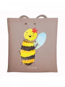 Сумка для переноски Mr & Mrs Panda Biene Happy ohne Spruch, пастельно-коричневый