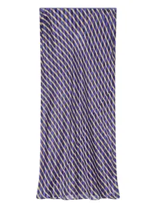 Юбка миди в технике деворе Dries Van Noten, синий