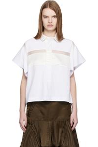 Поло из хлопкового трикотажа Sacai, белый