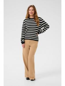 CULTURE Вязаный свитер CUursula, повседневный крой, в черно-белую полоску