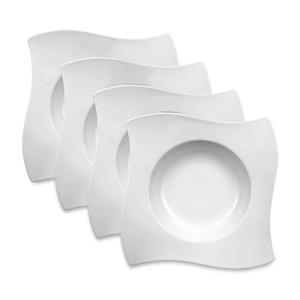 Villeroy & Boch Суповые тарелки New Wave с ободком, набор из 4 шт, белый