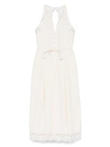 Платье из поплина с кружевными деталями TWINSET, белый