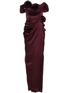 Вечернее платье с цветочной аппликацией Ana Radu, красный