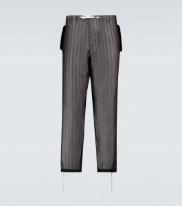 Полосатые брюки на завязках Maison Margiela, черный
