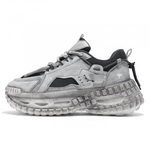 NANJIREN Амортизирующие нескользящие износостойкие легкие низкие массивные кроссовки мужские серые, цвет Gray