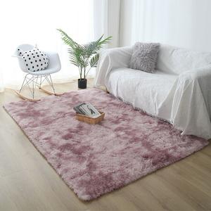 Budis Ковер 80х160 см из шелка и шерсти, длинный ворс, утолщенный, для спальни/гостиной, Lotus Pink [Tie-Dye]